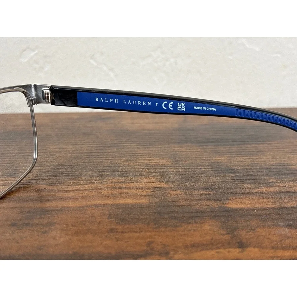 Polo Ralph Lauren PH1229 9001 Silver Blue Rectangular Eyeglass Frames 54-17-145